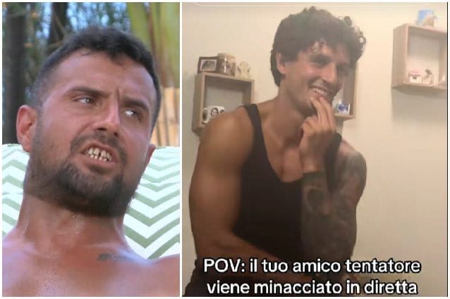 Antonio a Temptation chiama Francesco "cornuto", il tentatore ripreso mentre guarda la scena in tv: la reazione