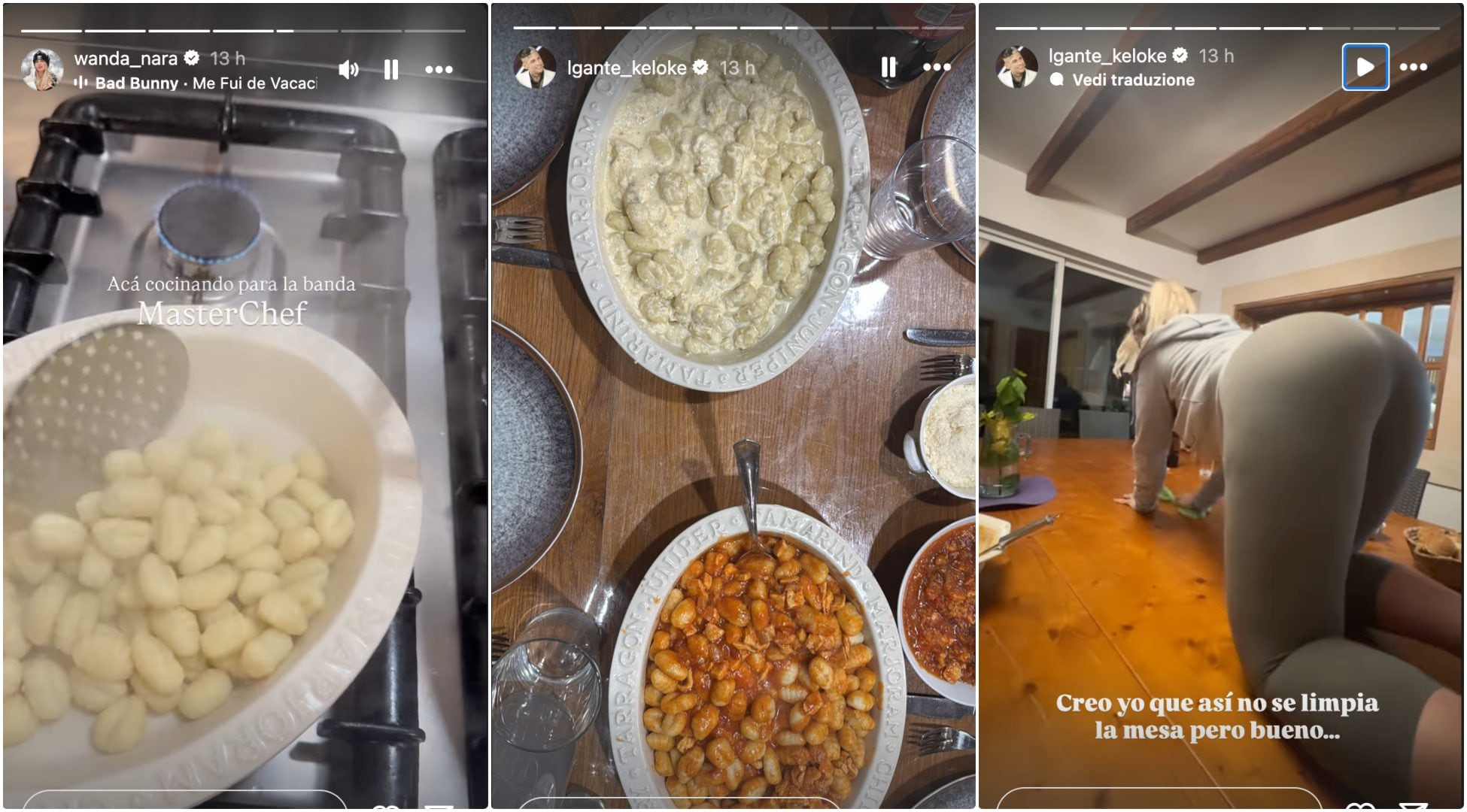 La cena a casa di Wanda Nara