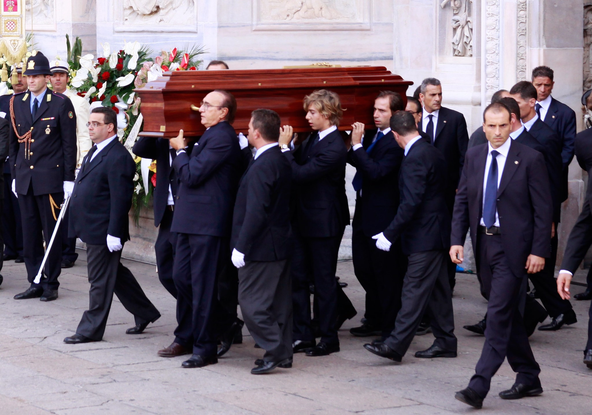 Pippo Baudo al funerale di Mike Bongiorno