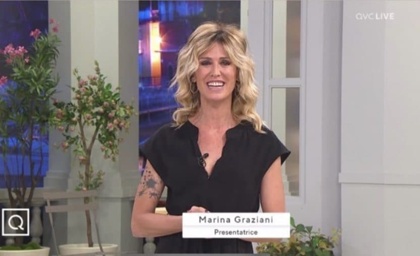 Marina Graziani durante una diretta a QVC.