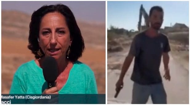 Paura in diretta per l'inviata del Tg3 Lucia Goracci: "Bloccati da un colono in Cisgiordania, aveva una pistola"