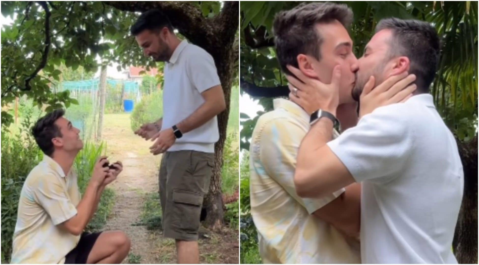 Emanuele Ferrari chiede ad Andrea di sposarlo nel suo posto del cuore: il video della proposta