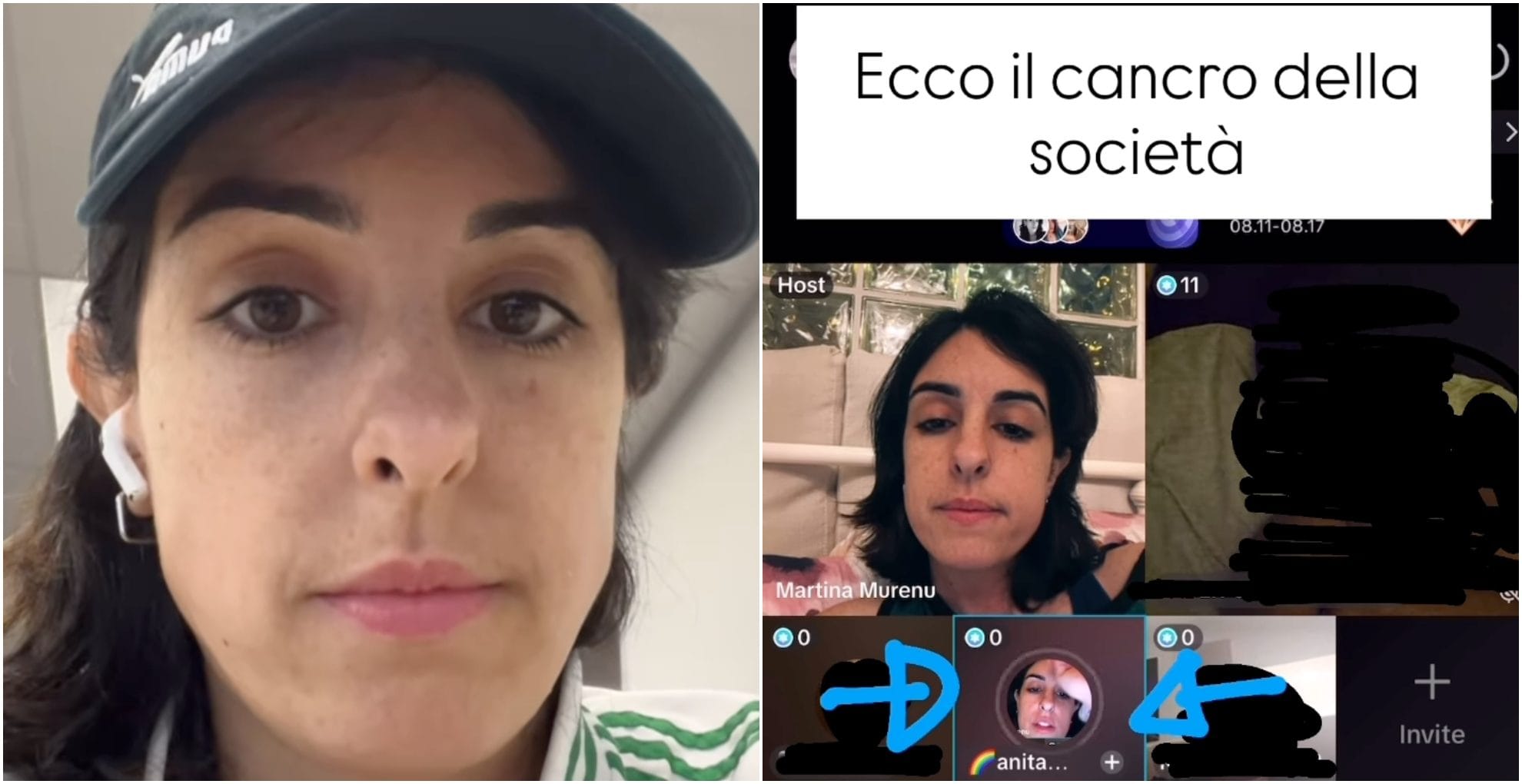 Frasi deliranti e minacce in diretta contro l'influencer Martina Murenu: "Ti taglio la gola, fai la fine di Yara Gambirasio"
