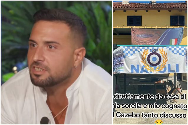 Antonio Panico personalizza il gazebo dopo Temptation Island: come lo ha aggiustato dopo il temporale