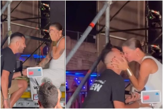 Alessandra Amoroso riceve la proposta di matrimonio da Valerio Pastore, il video della sorpresa a fine concerto