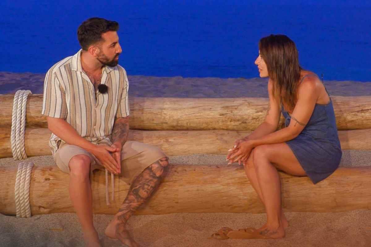 Marco e Denise al falò di confronto