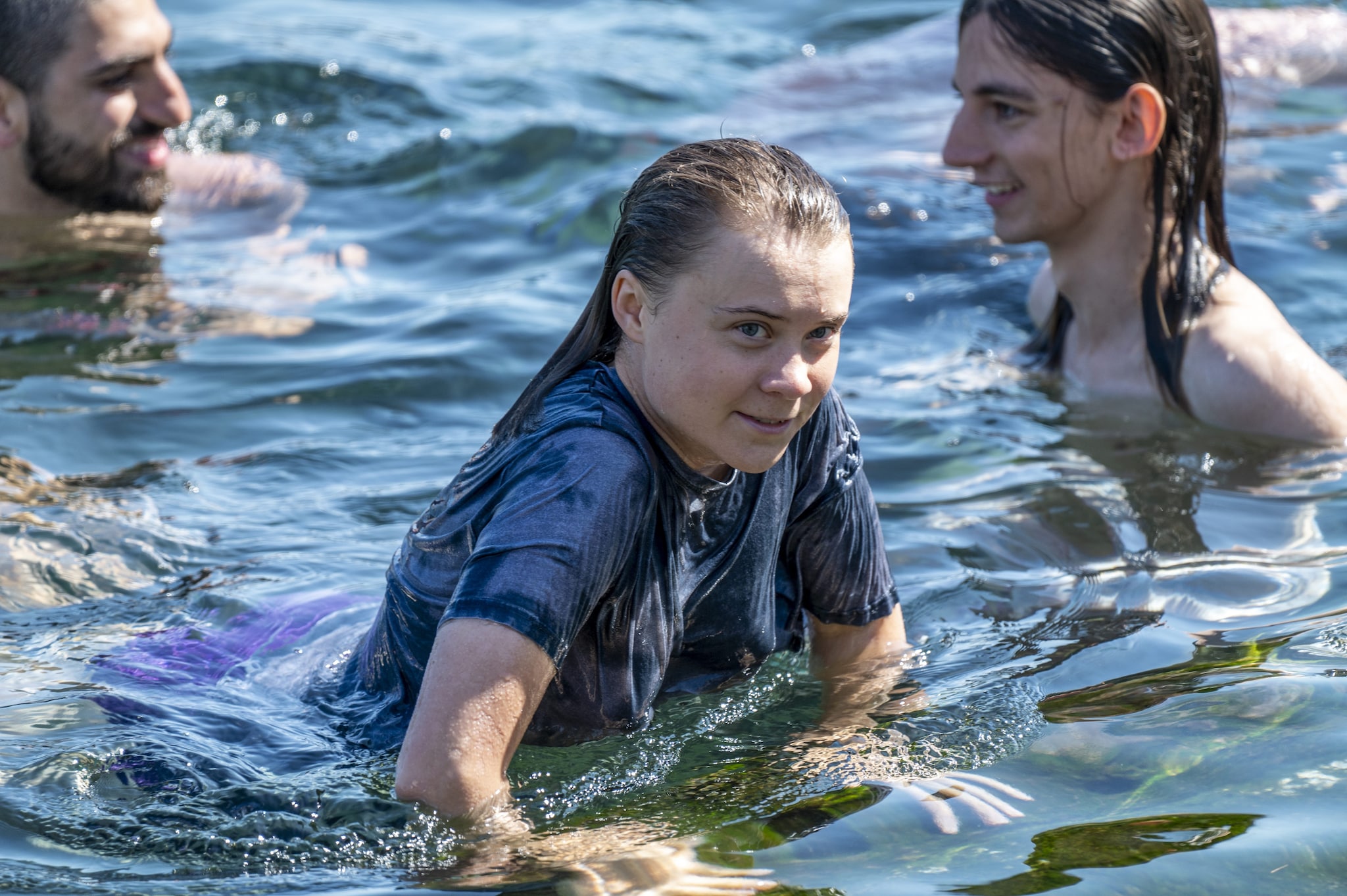 Greta Thunberg con Chris Kebbon
