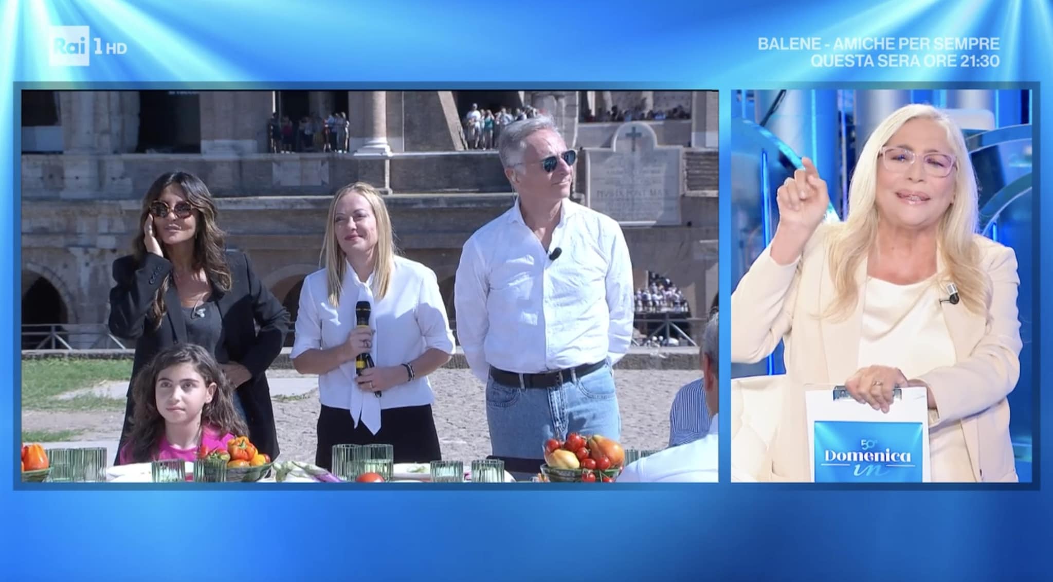 Mara Venier dà spazio alla premier in apertura di Domenica In, polemiche sui social: "Ecco Telemeloni"