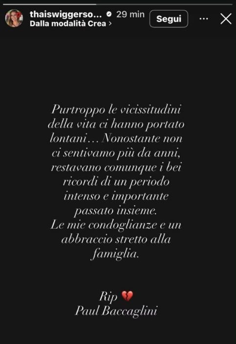 Il ricordo di Thais Wiggers