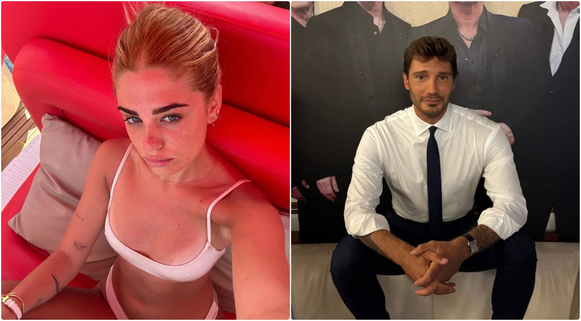 A sinistra, Caroline Tronelli. A destra, Stefano De Martino.