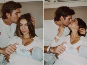 Andrea Damante è diventato papà: l&#8217;annuncio della nascita e le prime foto con Elisa Visari e il figlio Liam