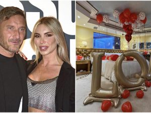 Francesco Totti festeggia tre anni d&#8217;amore con Noemi Bocchi e non bada a spese: quanto costa la suite extralusso