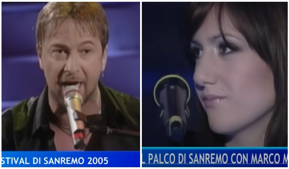 Marco Masini e Jessica Morlacchi a Sanremo nel 2005