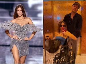 Barbara Palvin sfila tra gli Angeli di Victoria’s Secret con un piede rotto: il commento del marito Dylan Sprouse