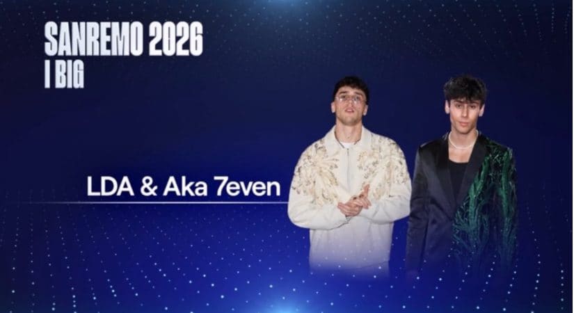 Gaffe del TG1 durante l'annuncio dei Big di Sanremo 2026, in foto con LDA non è Aka7even: "Chi è quello?"