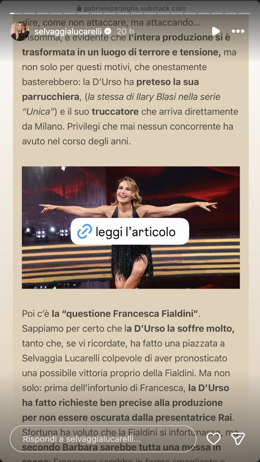 Selvaggia condivide un retroscena di un blog esterno che cita Barbara D’Urso sulla questione ’benefit’ e sul ’lastra–gate’.