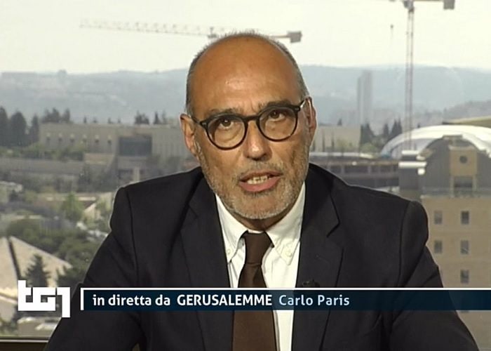 Carlo Paris corrispondente per Gerusalemme nel 2017.