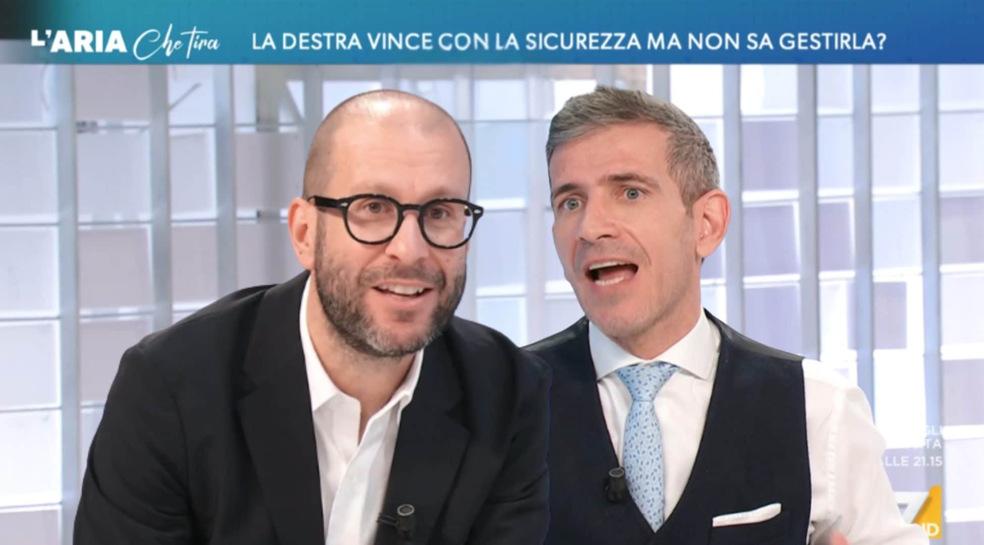 Cancellato e Lisei a L'aria che tira, battaglia tv su sicurezza: "La Lega sta facendo un decreto campagna elettorale"