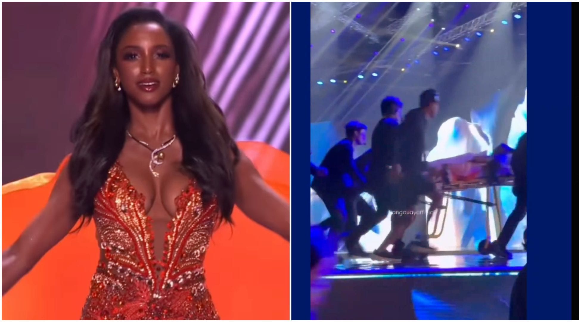Caduta shock a Miss Universo: Gabrielle Henry Miss Jamaica crolla dalla passerella e finisce in barella