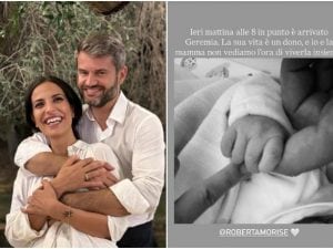 Roberta Morise ed Enrico Bartolini genitori bis, è nato Geremia