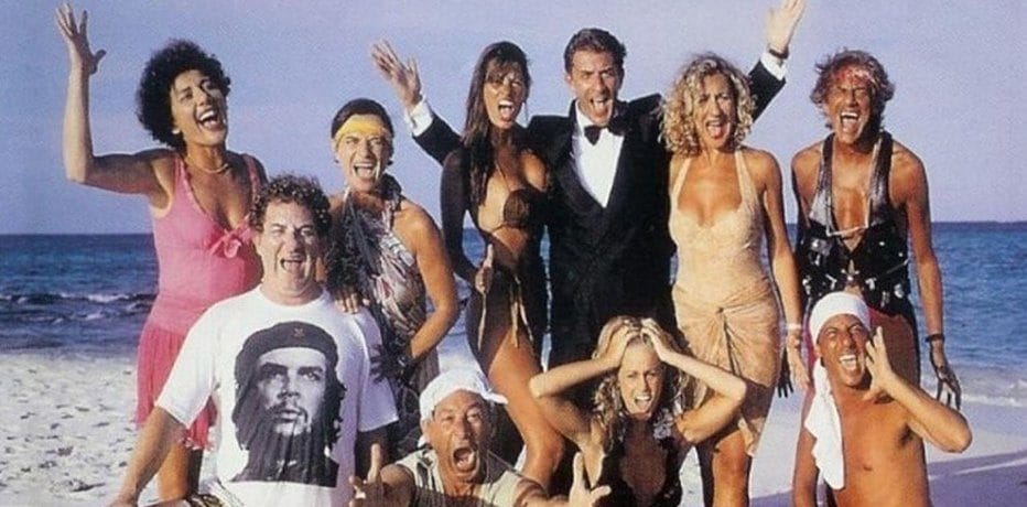 Il cast di Selvaggi (1995): Cinzia Leone è la prima a sinistra.