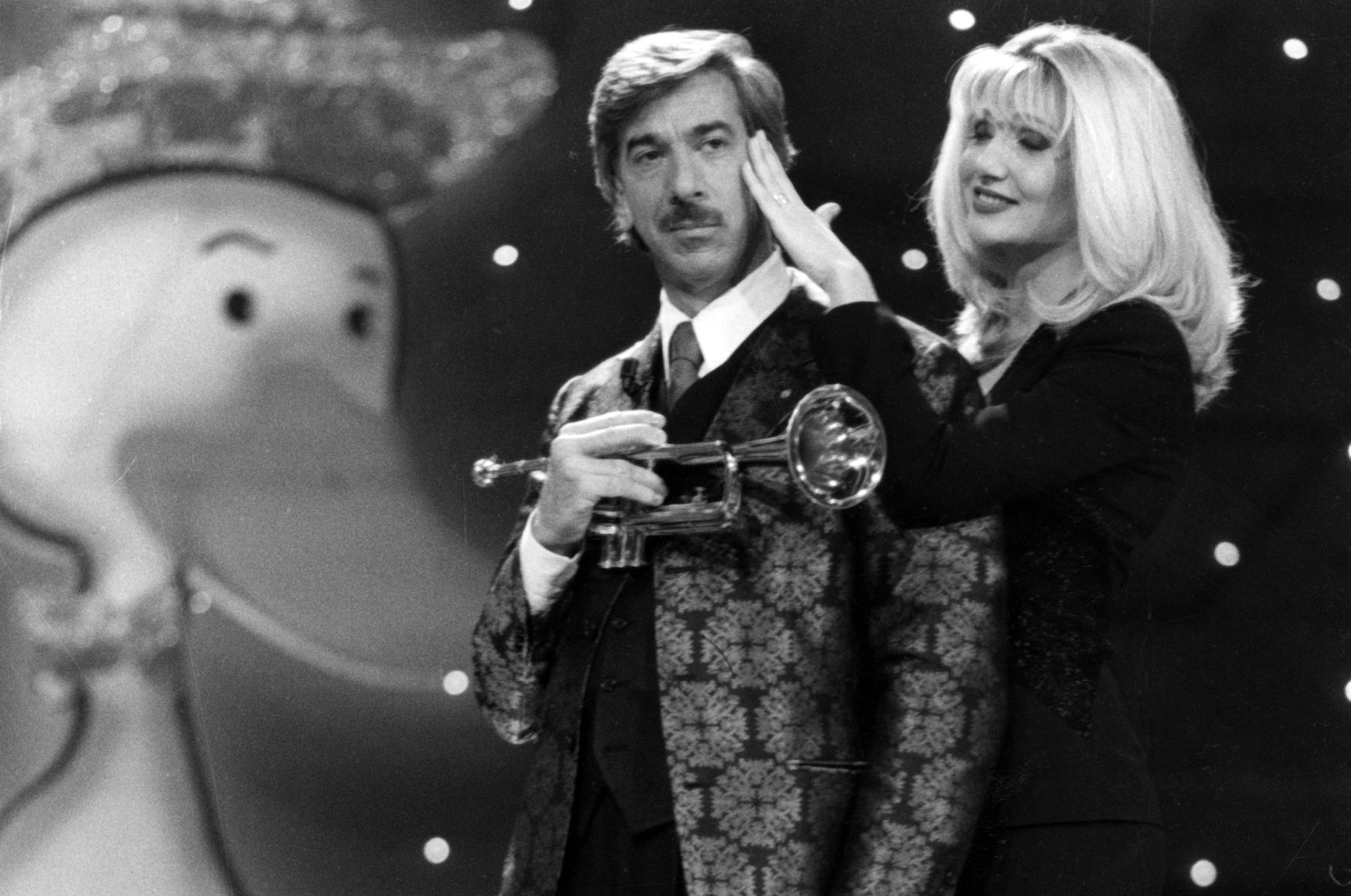 Marco Columbro e Lorella Cuccarini durante gli anni di Domenica In