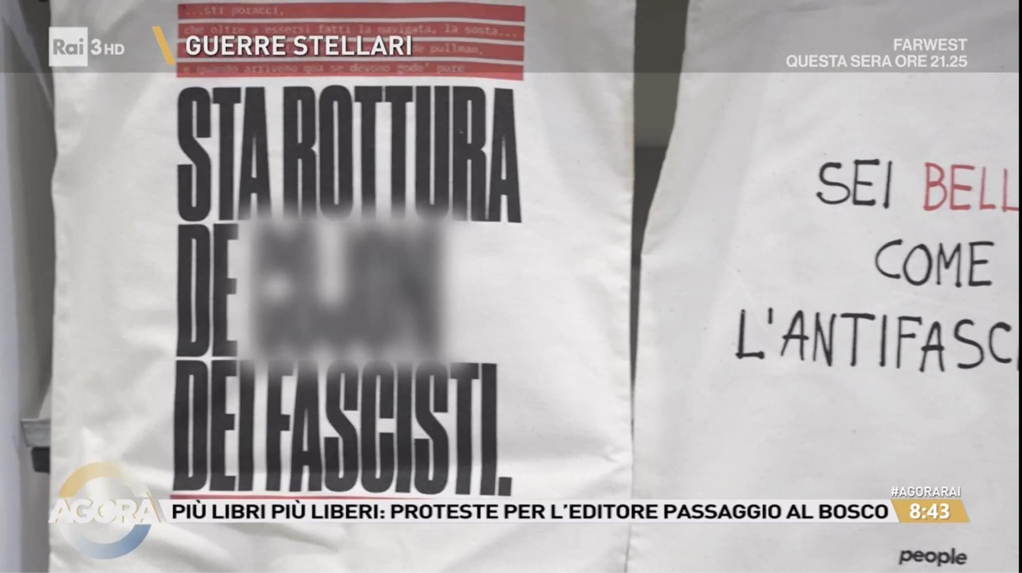 Agorà censura la borsa di People sui fascisti a Più libri più liberi: la fascia protetta diventa polemica