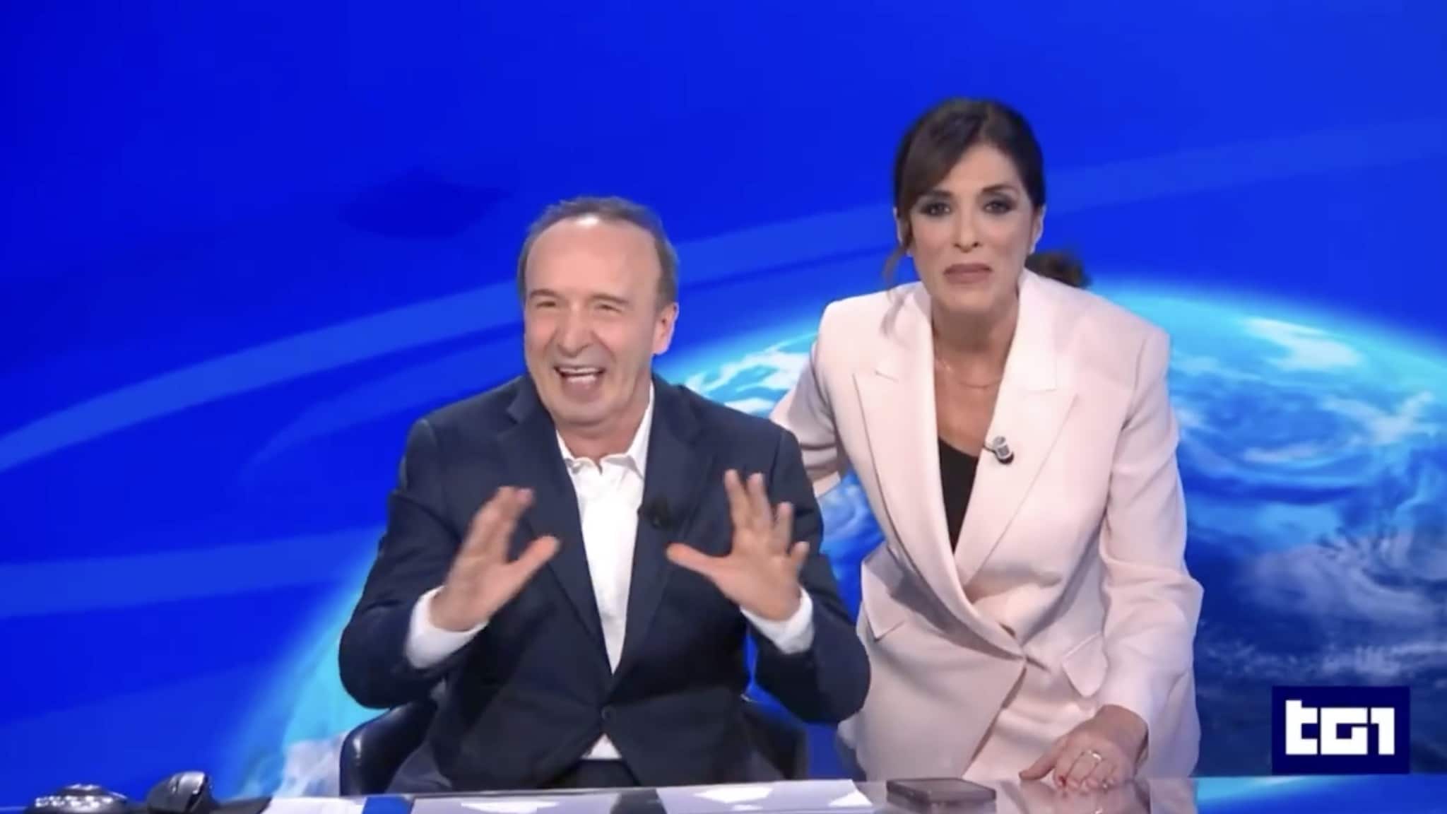 Roberto Benigni conduttore del Tg1 per una sera, il lapsus sul Papa: "Ringrazio la direzione e Papa Francesco"