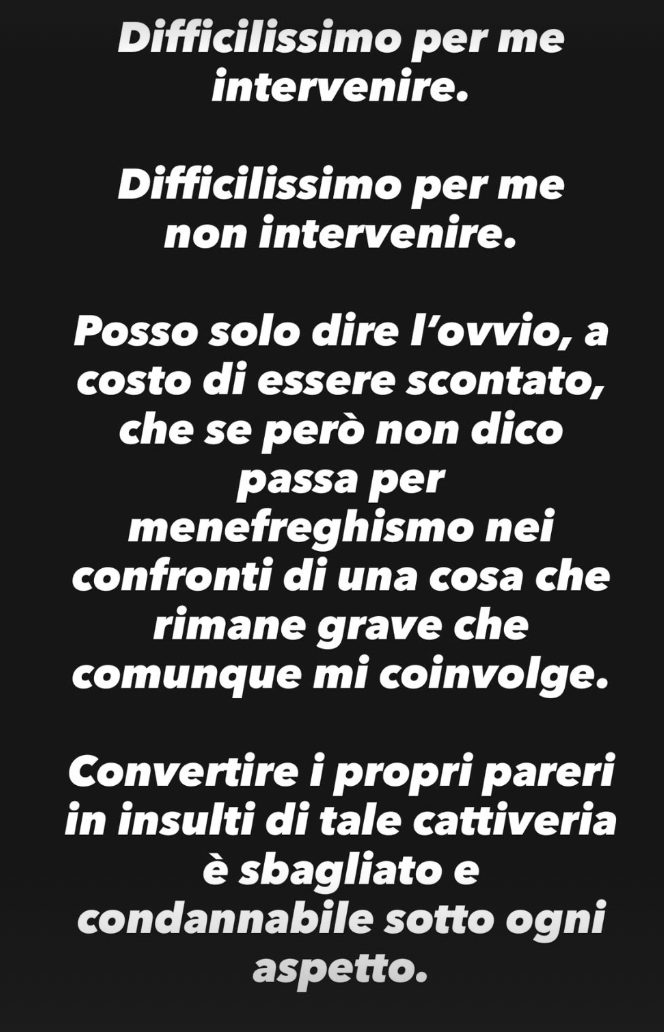 La story Instagram di Andrea Pisani