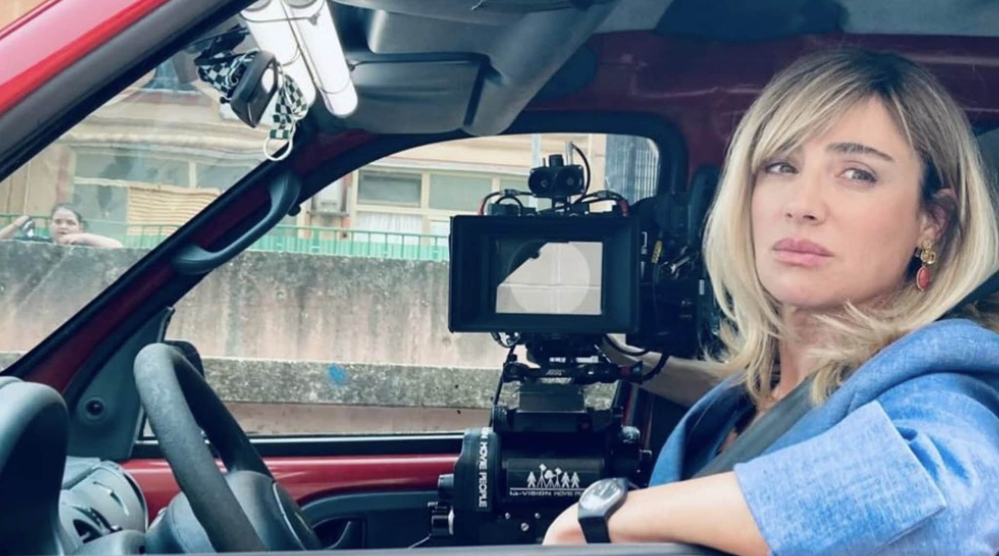 Luisa Ranieri in una foto sul set de La Preside