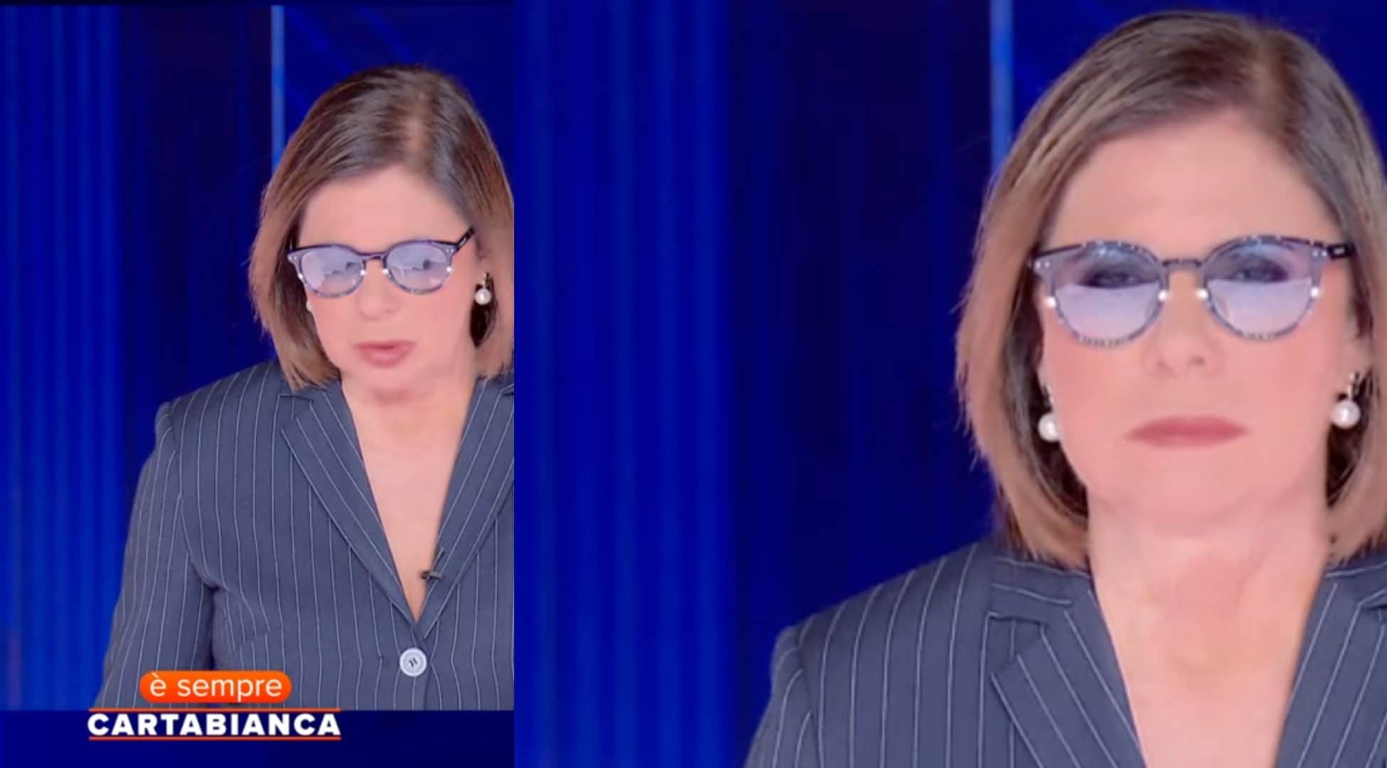 Bianca Berlinguer cambia occhiali ma non li toglie: terza puntata con le lenti scure a È sempre Cartabianca