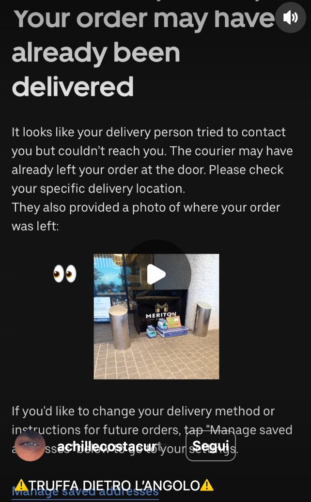 La foto che mostra dove era stato posizionato il pacco