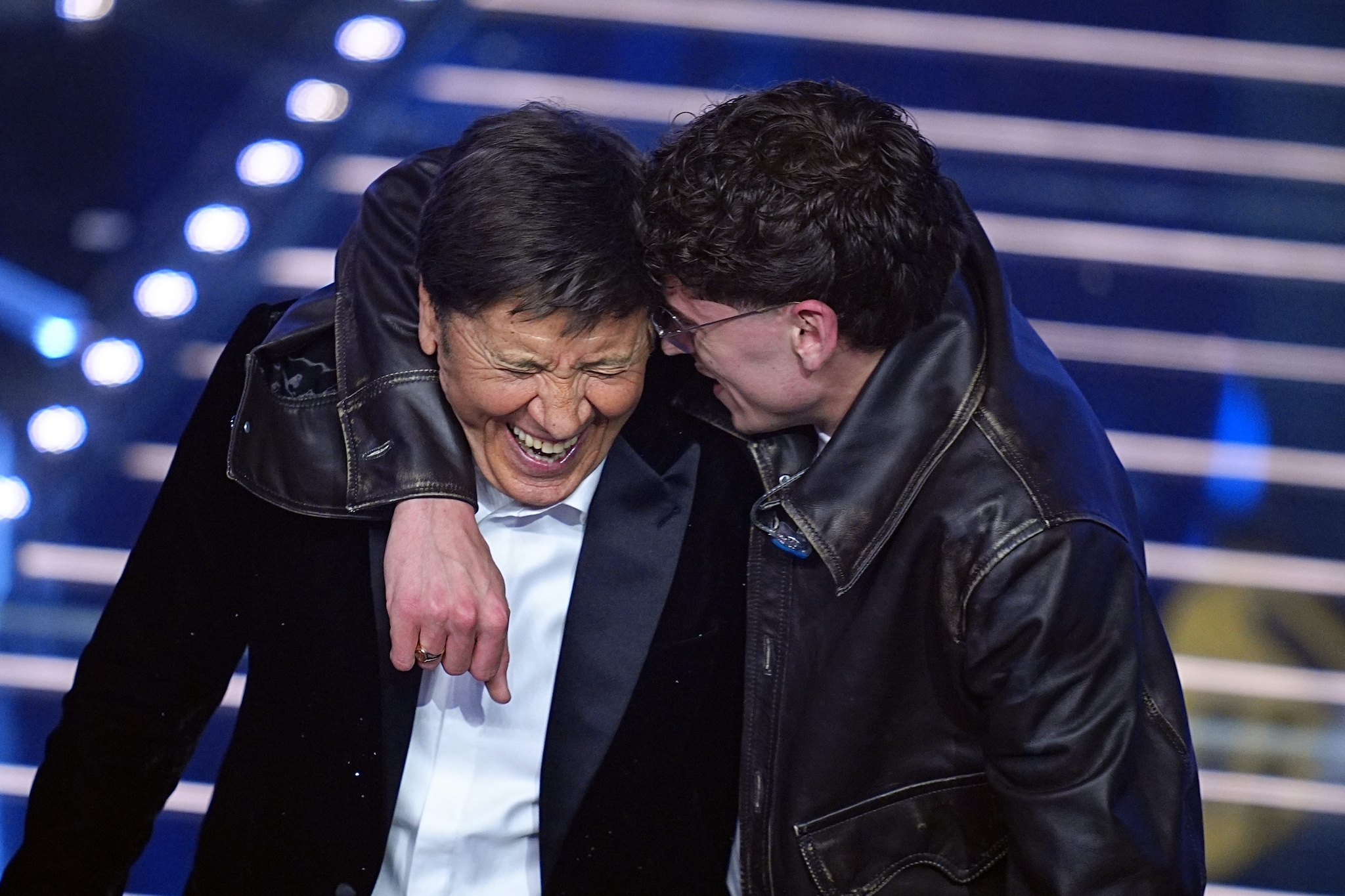 Gianni Morandi e il figlio Tredici Pietro a Sanremo
