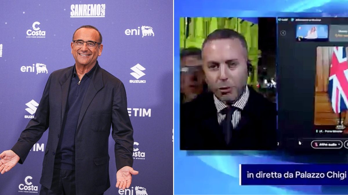 Il disturbatore Gabriele Paolini invade il TG1 e urla: "Carlo Conti bisessuale"