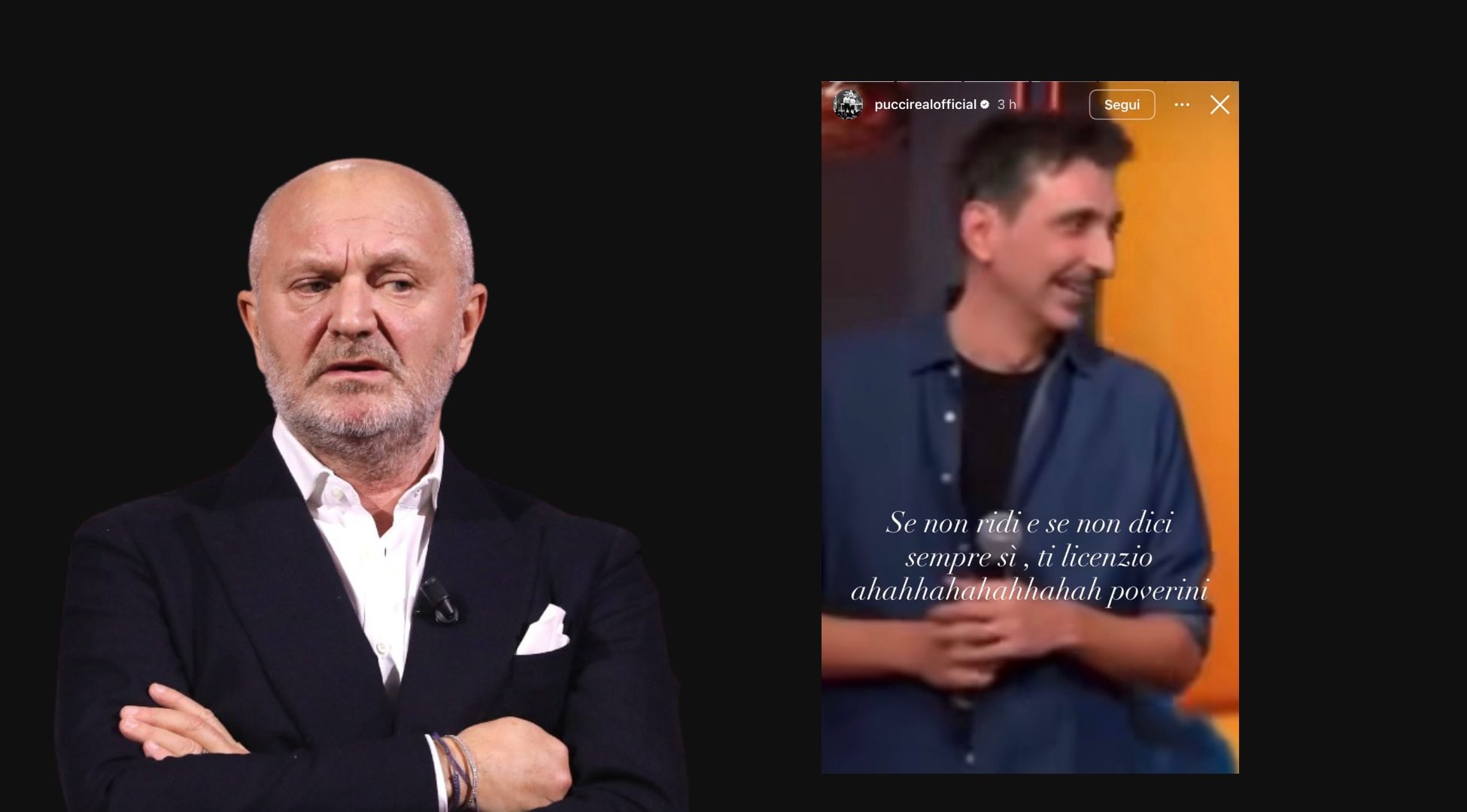 Pucci risponde a Fiorello tirando in mezzo Biggio: “Sorridi sennò ti licenzia”