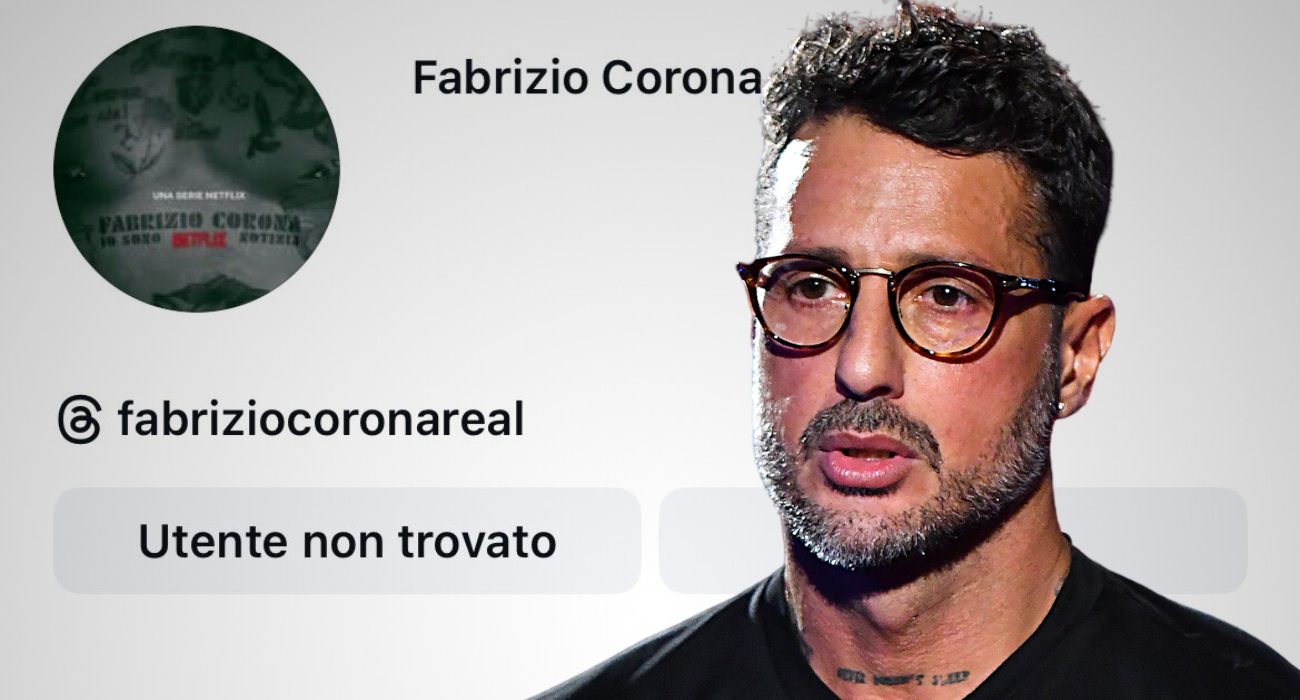 Fabrizio Corona scompare da Instagram: le pagine social rimosse dopo Falsissimo, possibile intervento di Meta