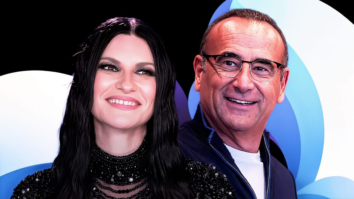Carlo Conti e Laura Pausini a Sanremo 2026