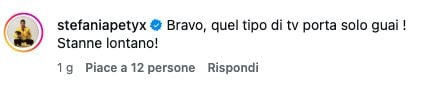 Il commento di Stefania Petyx al video di Achille Costacurta