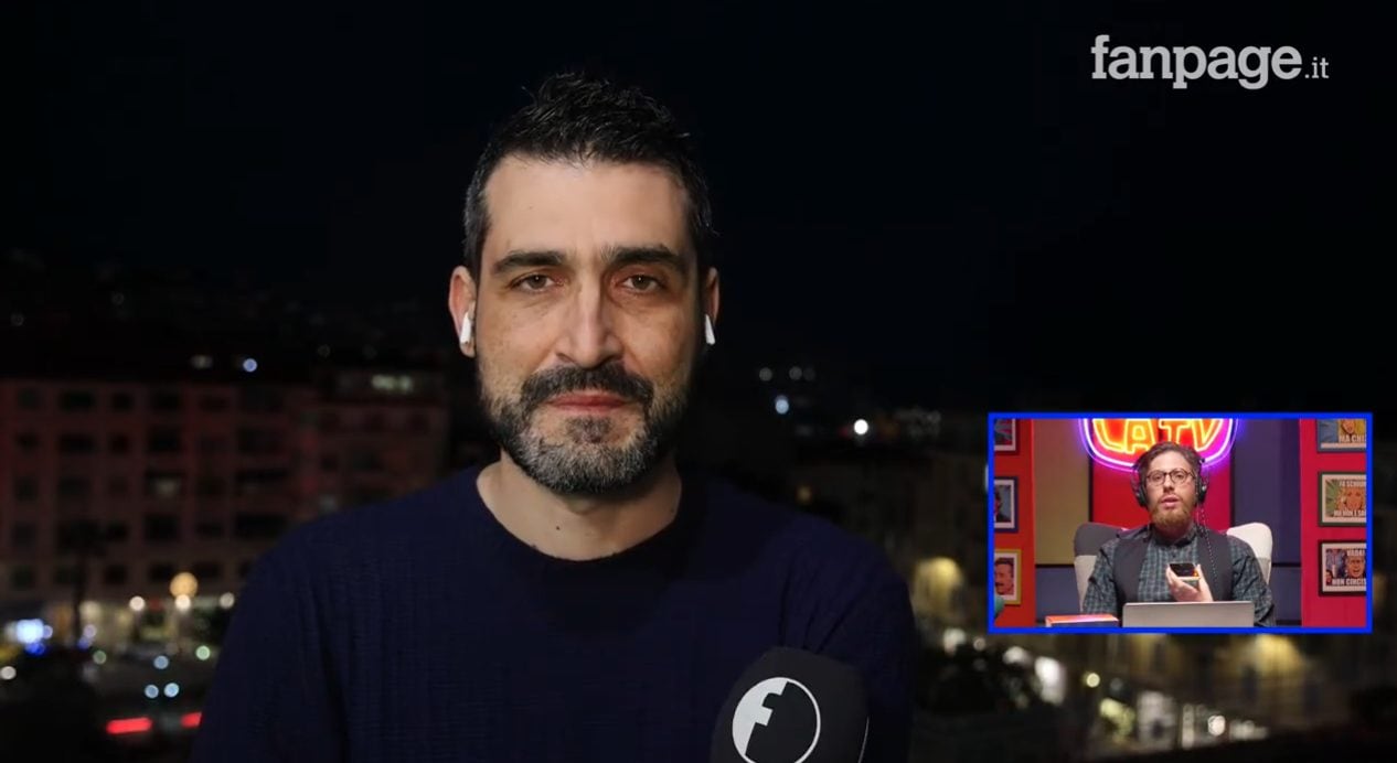 Francesco Raiola durante il collegamento a Non è la TV.