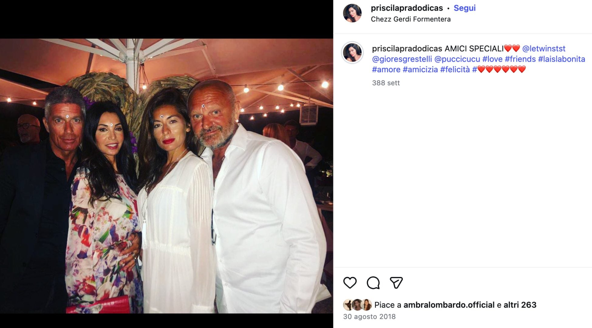 Andrea Pucci, Giorgio Restelli e le rispettive compagne in vacanza a Formentera