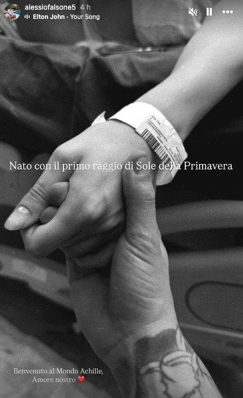 La story pubblicata su Instagram da Alessio Falsone
