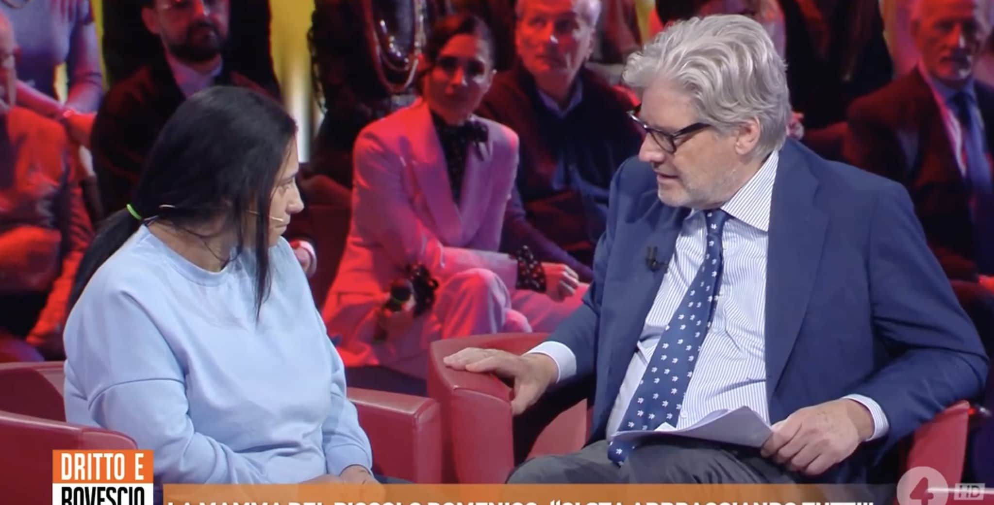 "Verità e giustizia per Domenico": la mamma del piccolo si racconta a Dritto e Rovescio, Del Debbio: "Non ho paura di nessuno"