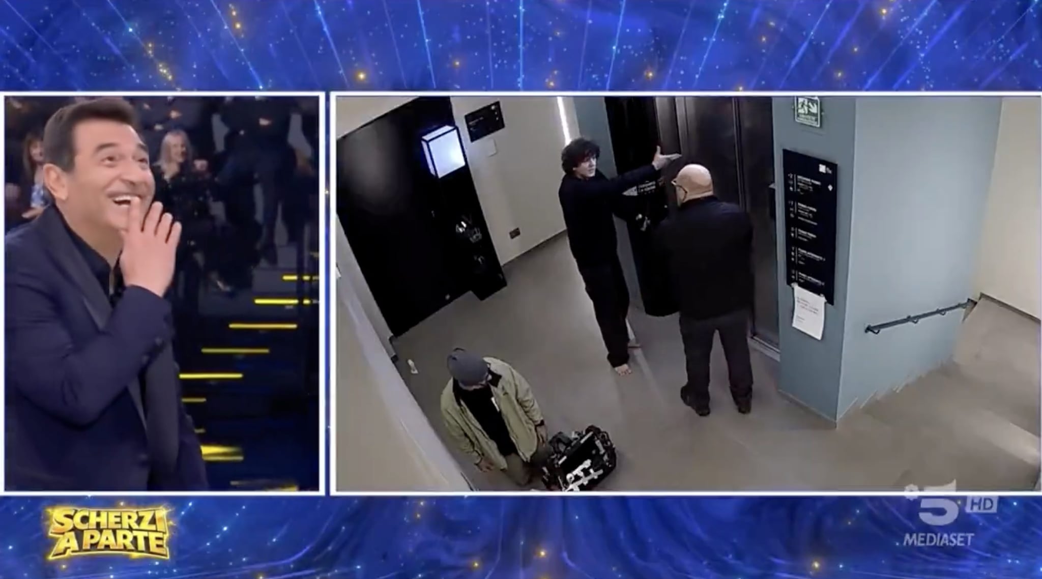 Ermal Meta vittima di Scherzi A Parte impreca in barese: cosa ha detto al tecnico dell'ascensore in dialetto