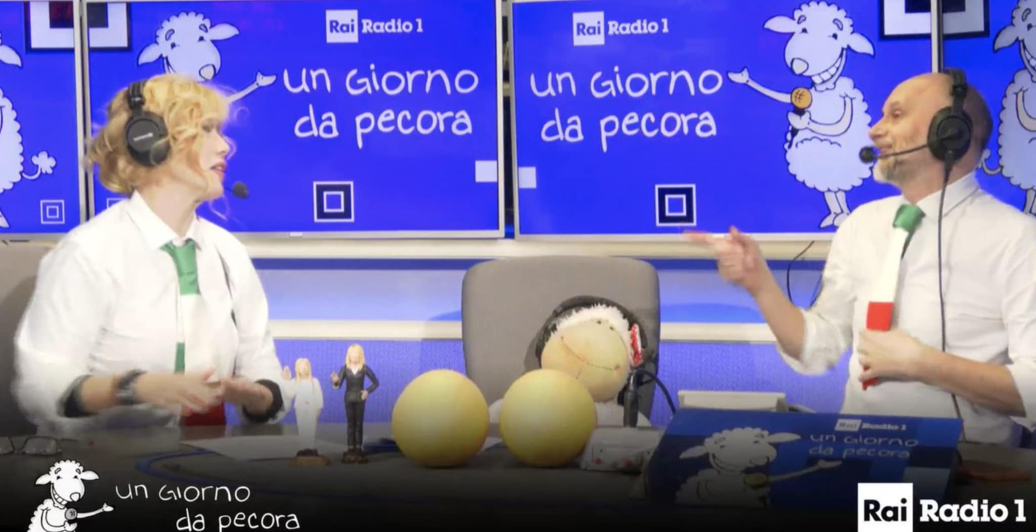 Nancy Brilli e Giorgio Lauro a Un giorno da pecora.