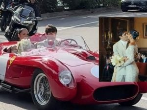 Charles Leclerc si è sposato: nozze a Monaco con Alexandra Saint Mleux, poi via su una Ferrari 250 Testa Rossa
