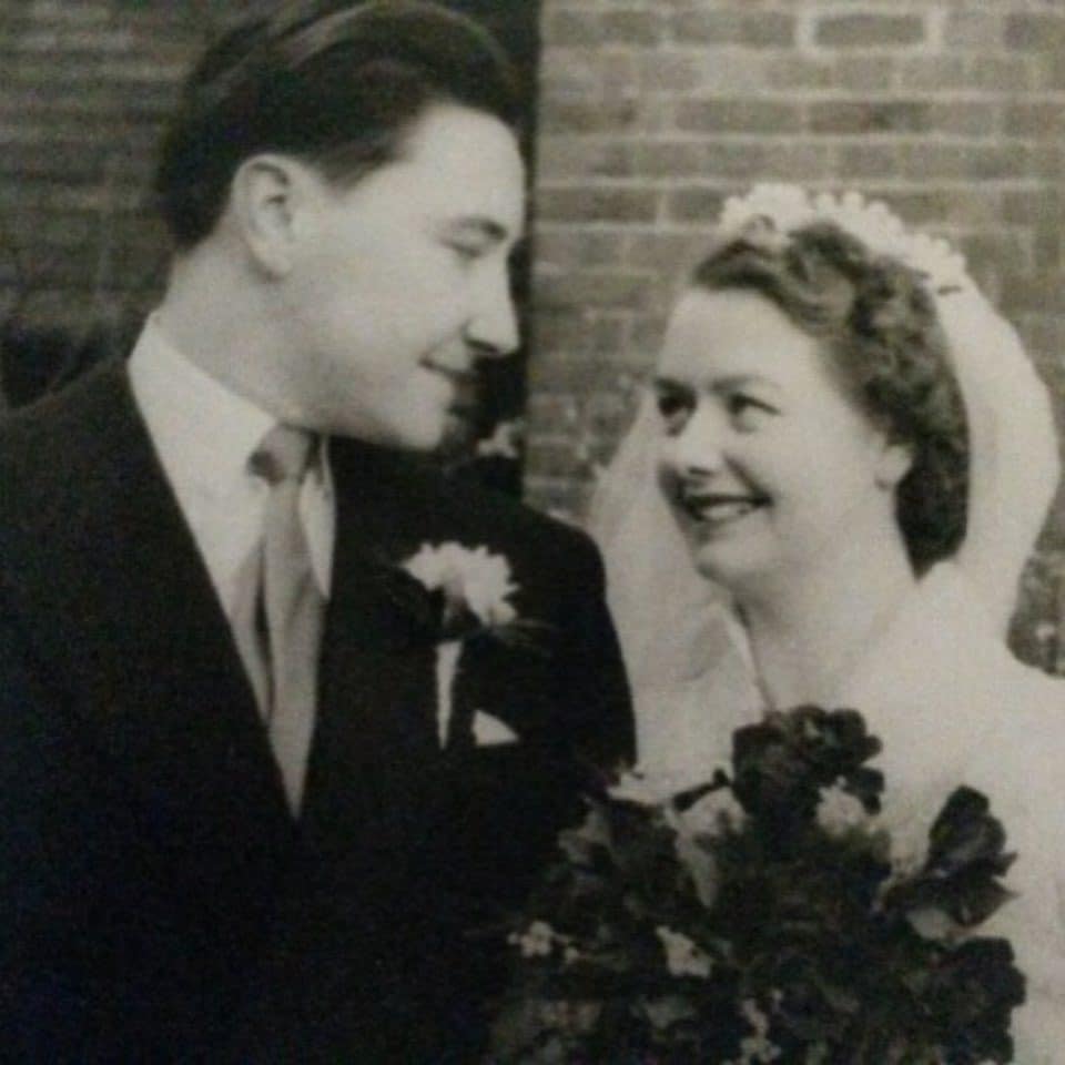 Edwyn Rayner e la moglie Margaret nel giorno del loro matrimonio