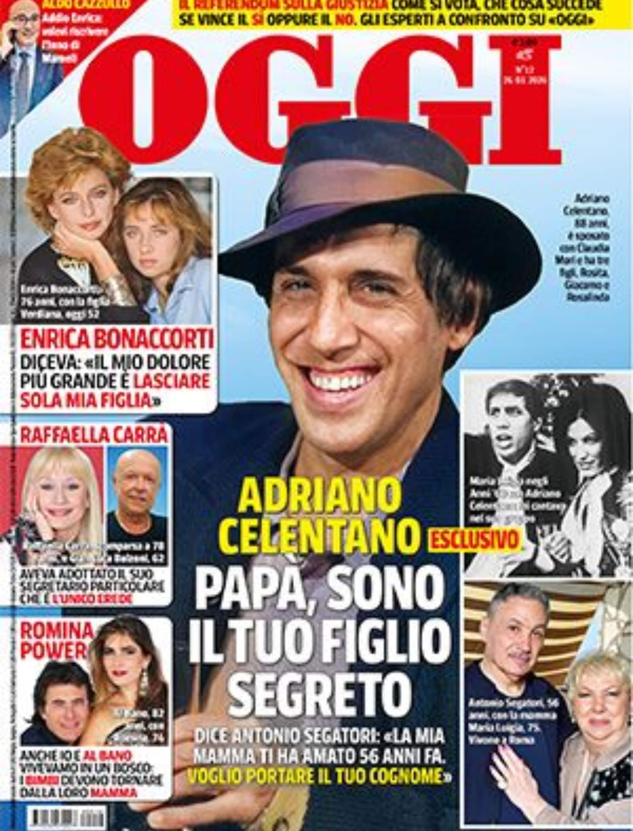 La copertina del settimanale Oggi con il presunto figlio segreto di Adriano Celentano
