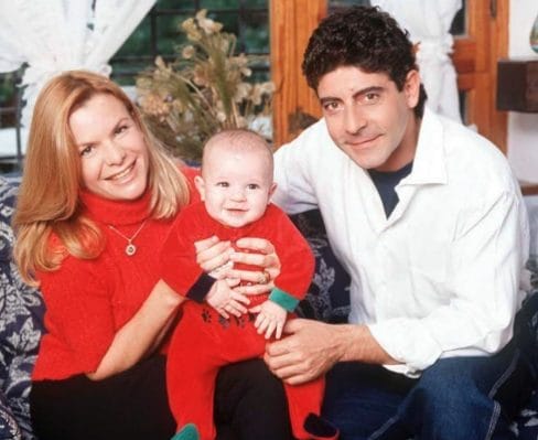 Luca Laurenti con sua moglie Raffaella Ferrari e il loro figlio Andrea