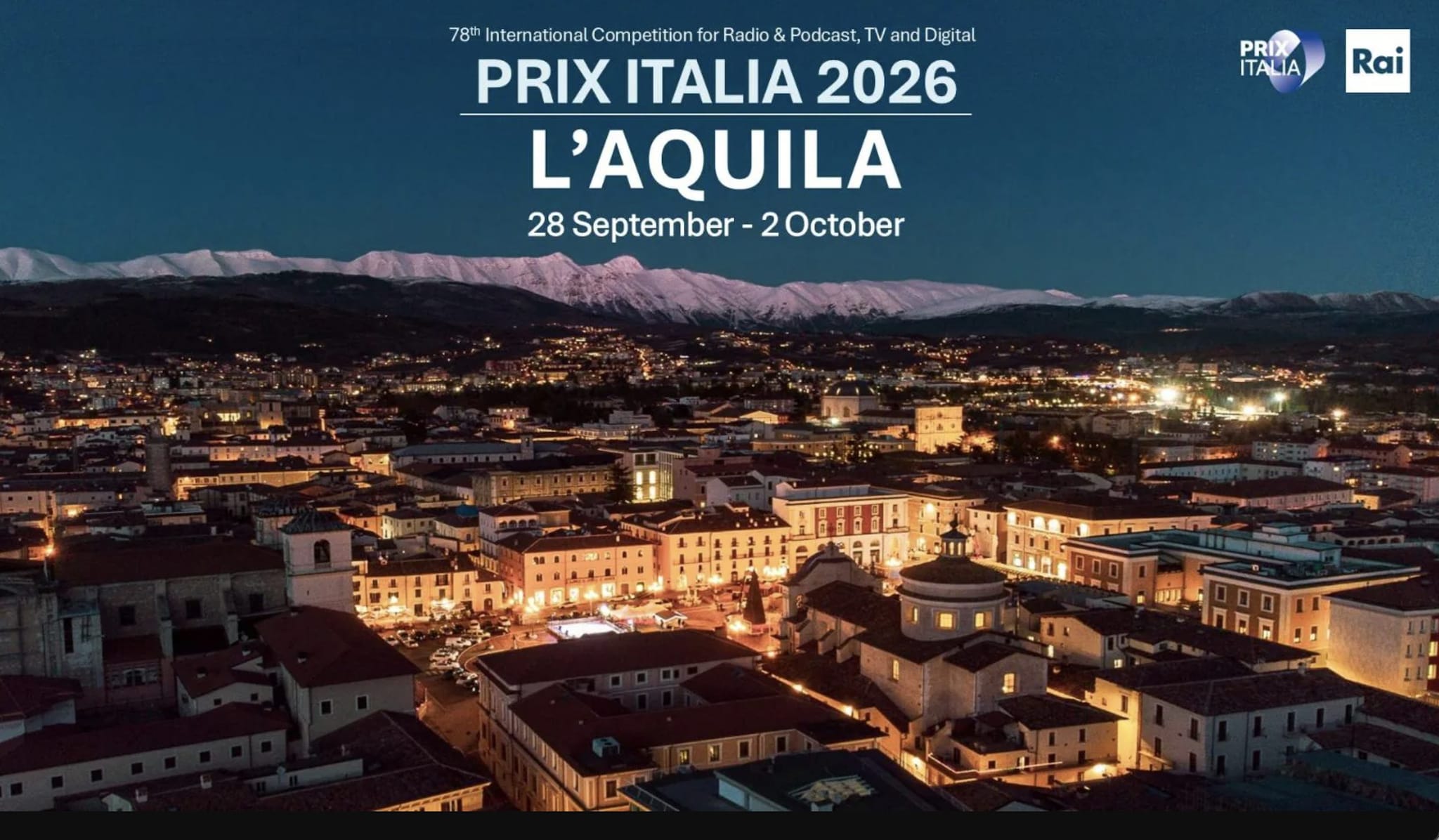 Il Prix Italia a L'Aquila, il concorso Rai sbarca nella Capitale italiana della Cultura