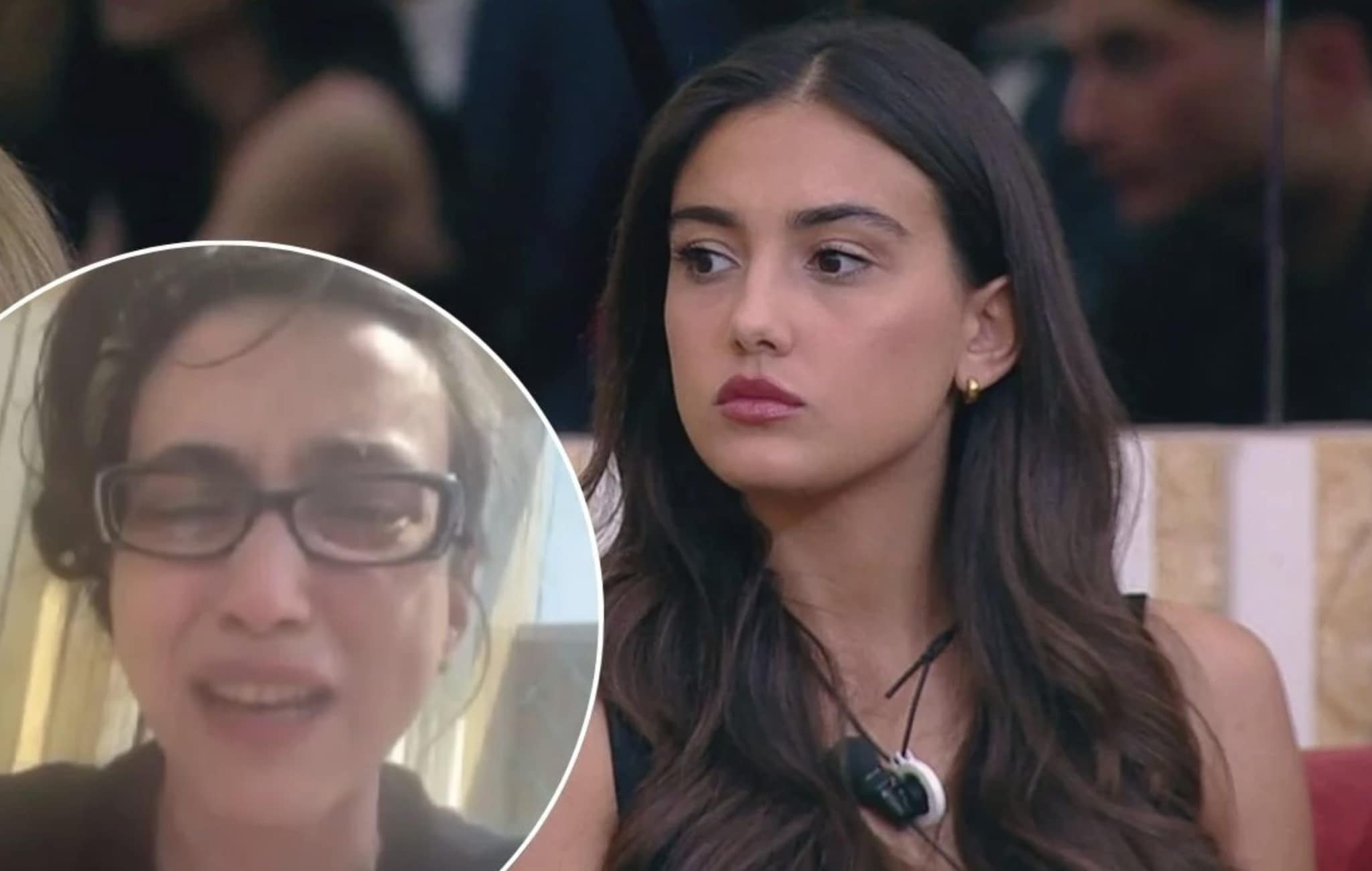 Zeudi Di Palma al tempo del GfVip. Nel riquadro Grazia Sambruna in lacrime dopo gli insulti degli "zeudiners".